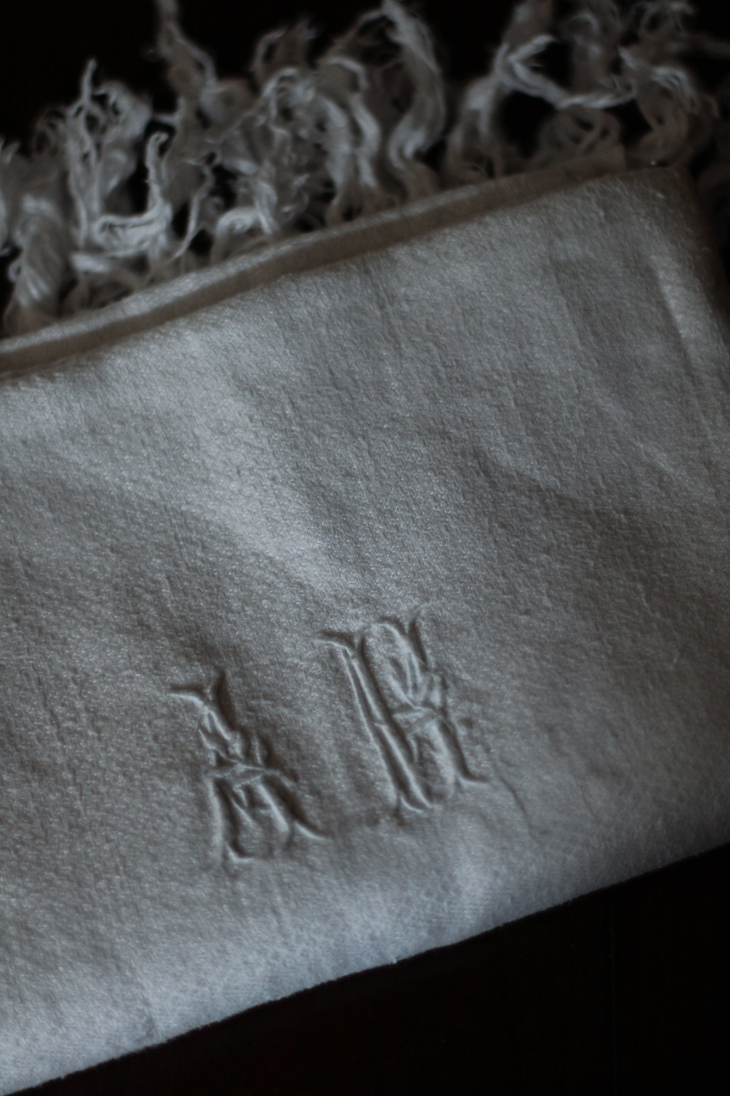 Vintage French “AM” Monogrammed Napkin