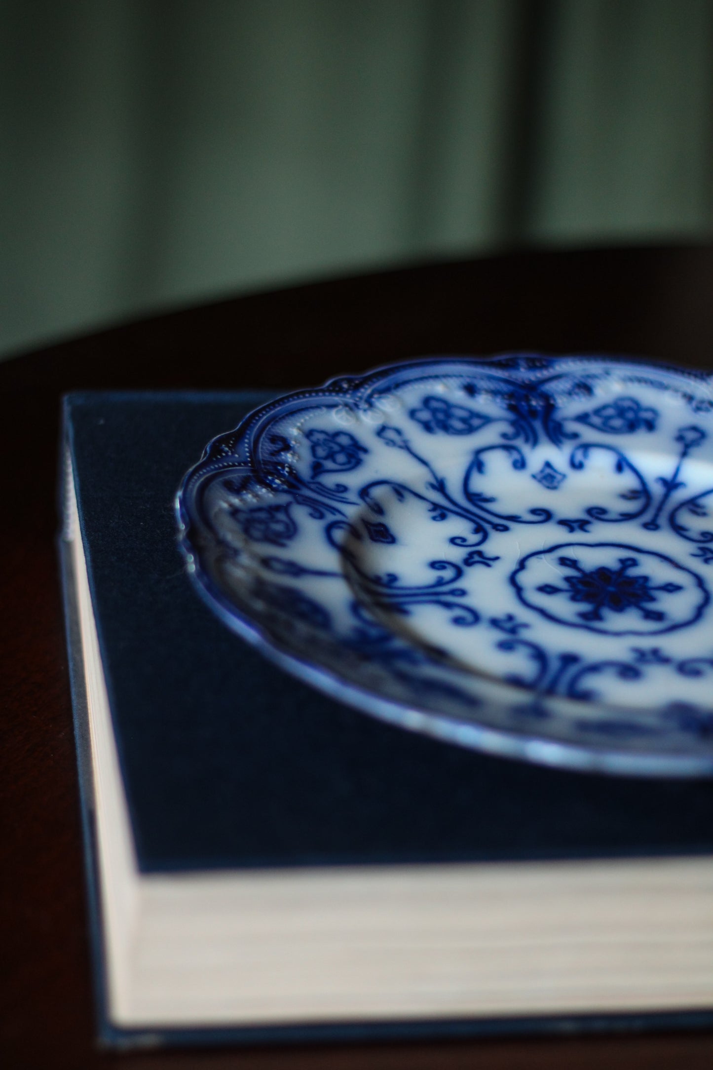 Antique Flow Blue "Conway" Plate by Wharf Pottery