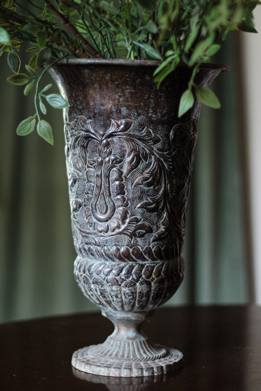 Heavily Patina’d Cast Metal Urn