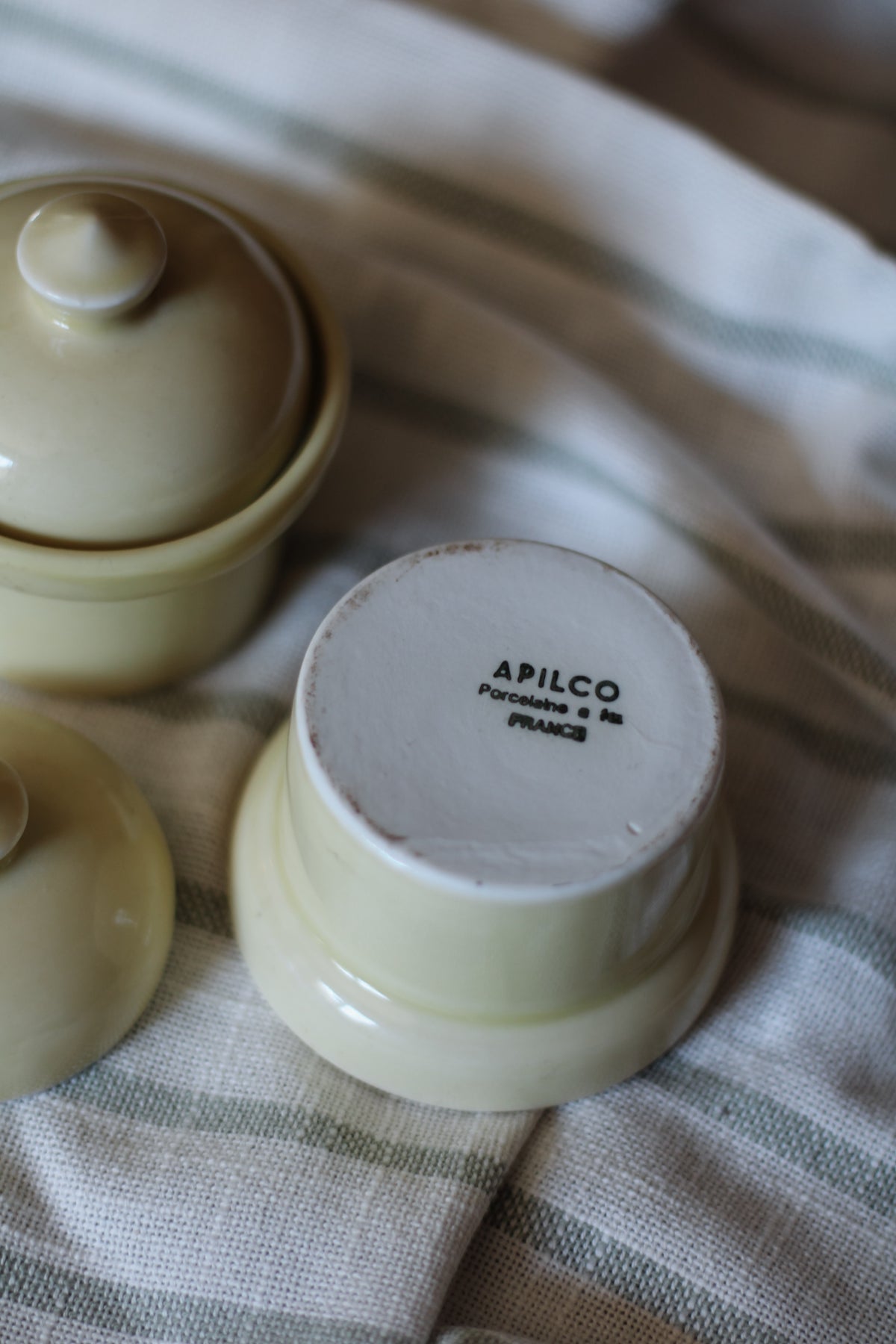 Vintage French Apilco Porcelain Salt Cellar