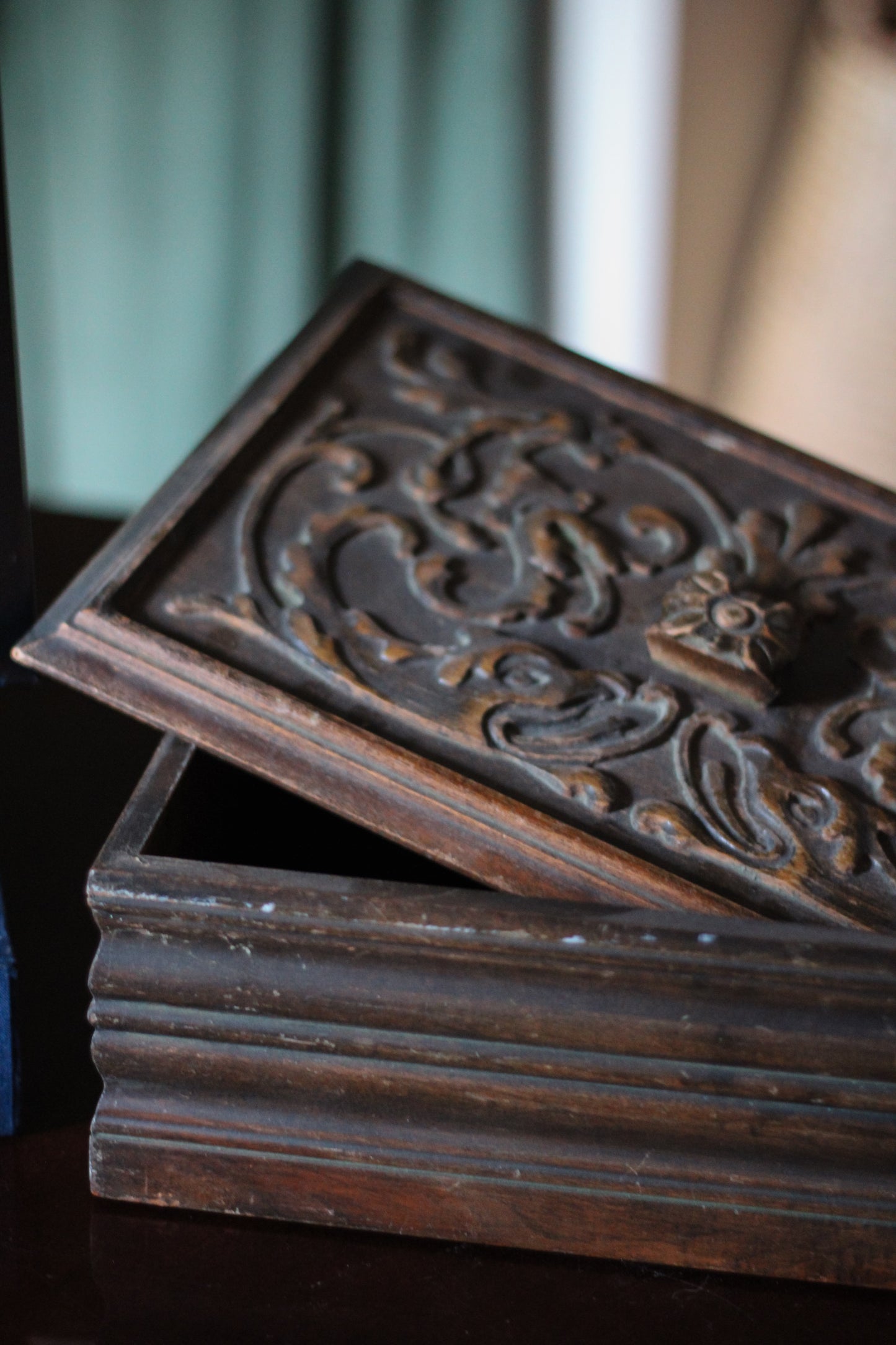 Handcarved Wooden Keepsake Box