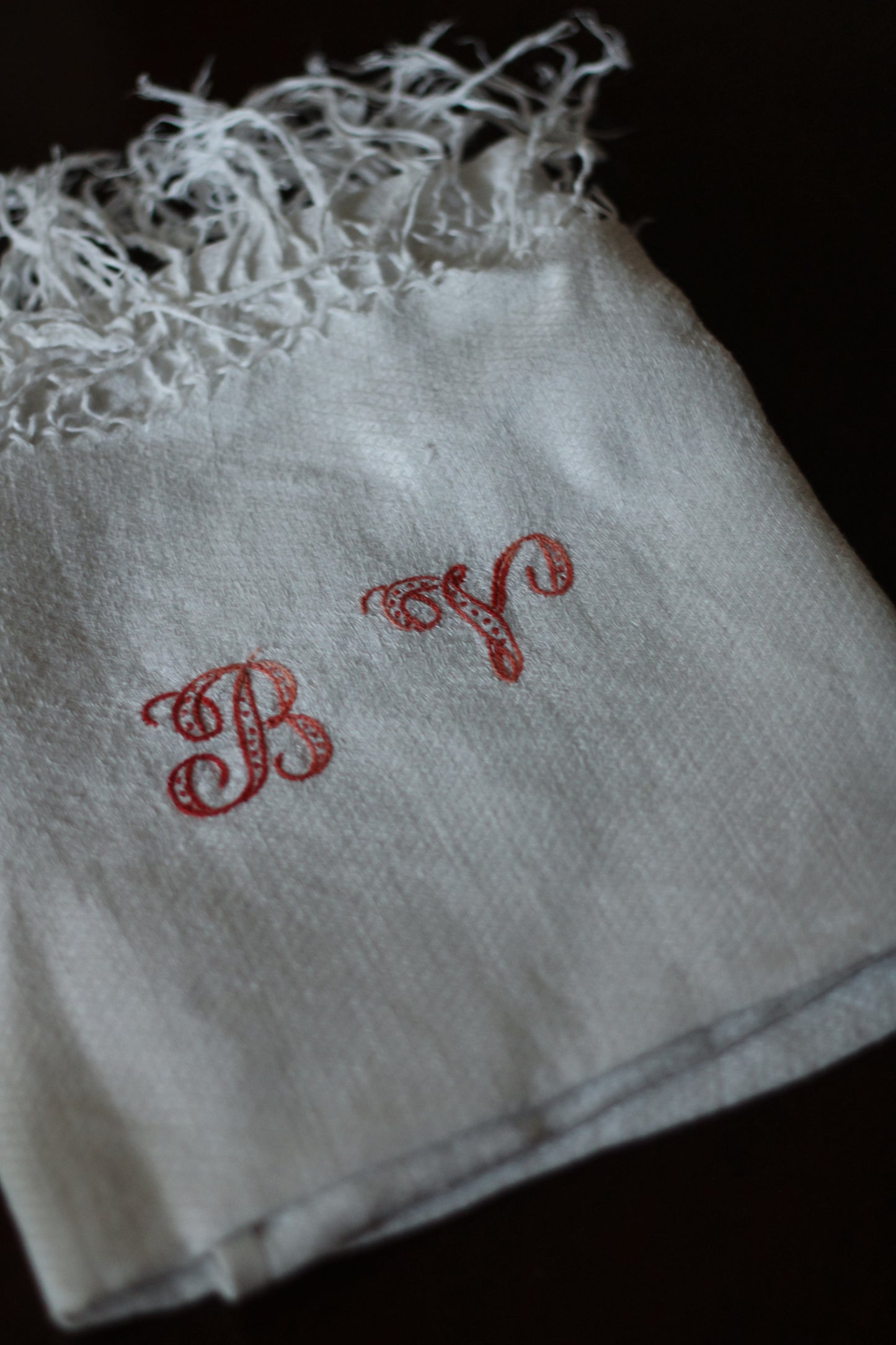 Vintage French “BV” Monogramed Napkin