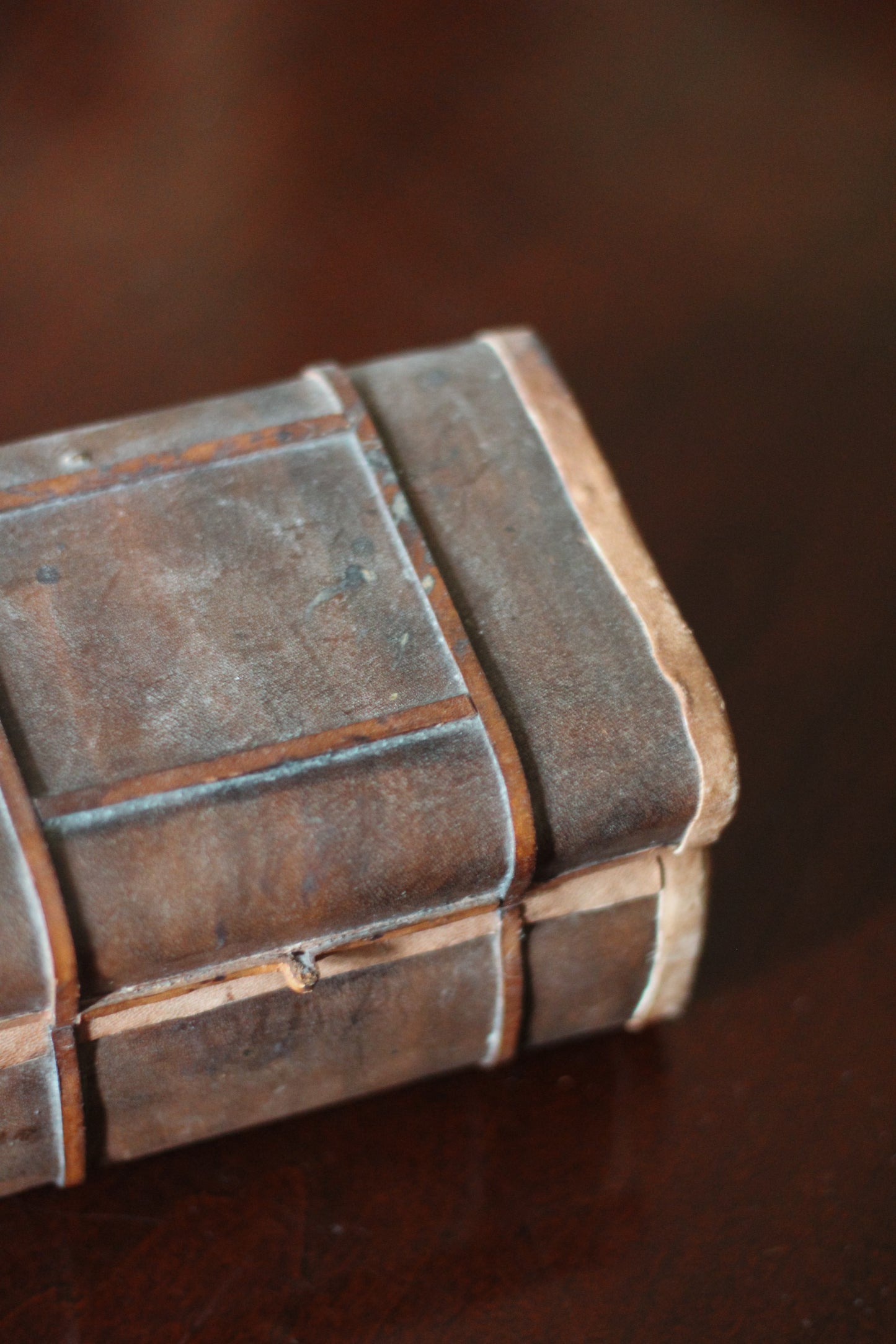 Mini Leather Storage Trunk
