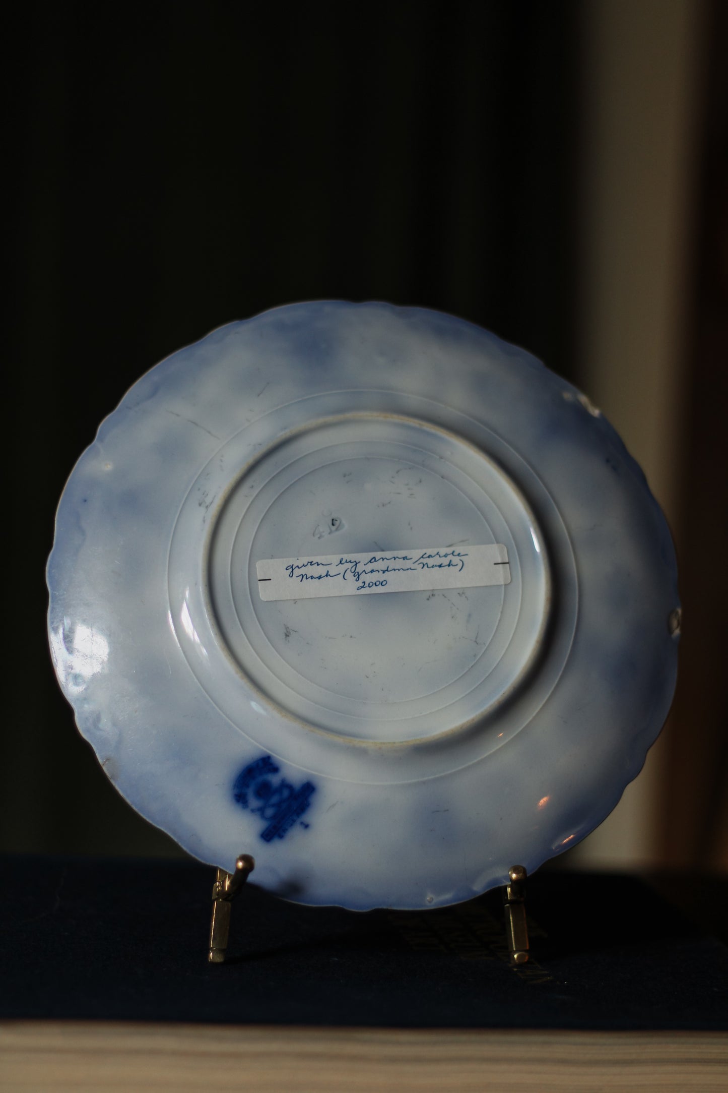 Antique Flow Blue "Conway" Plate by Wharf Pottery