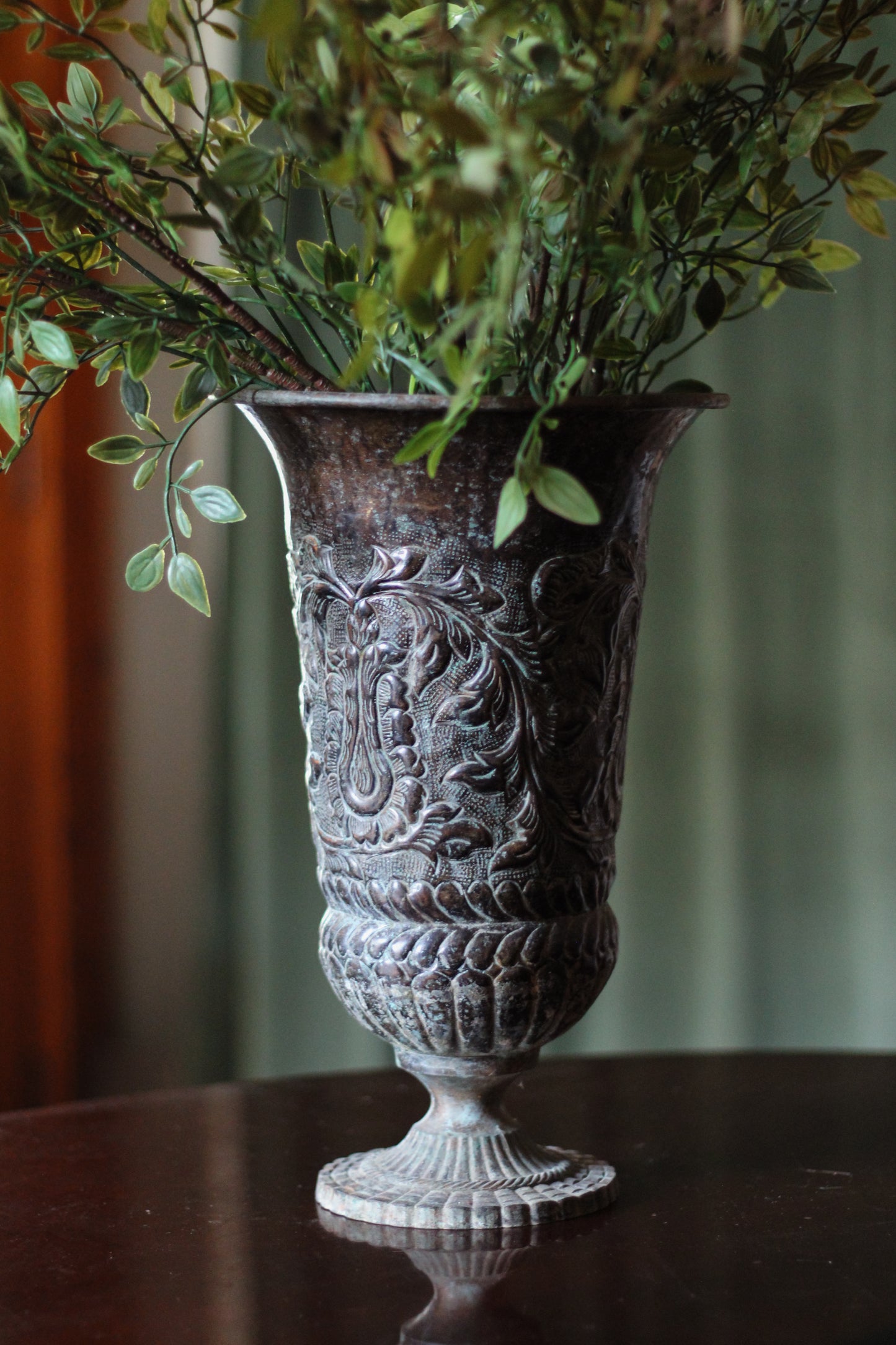 Heavily Patina’d Cast Metal Urn