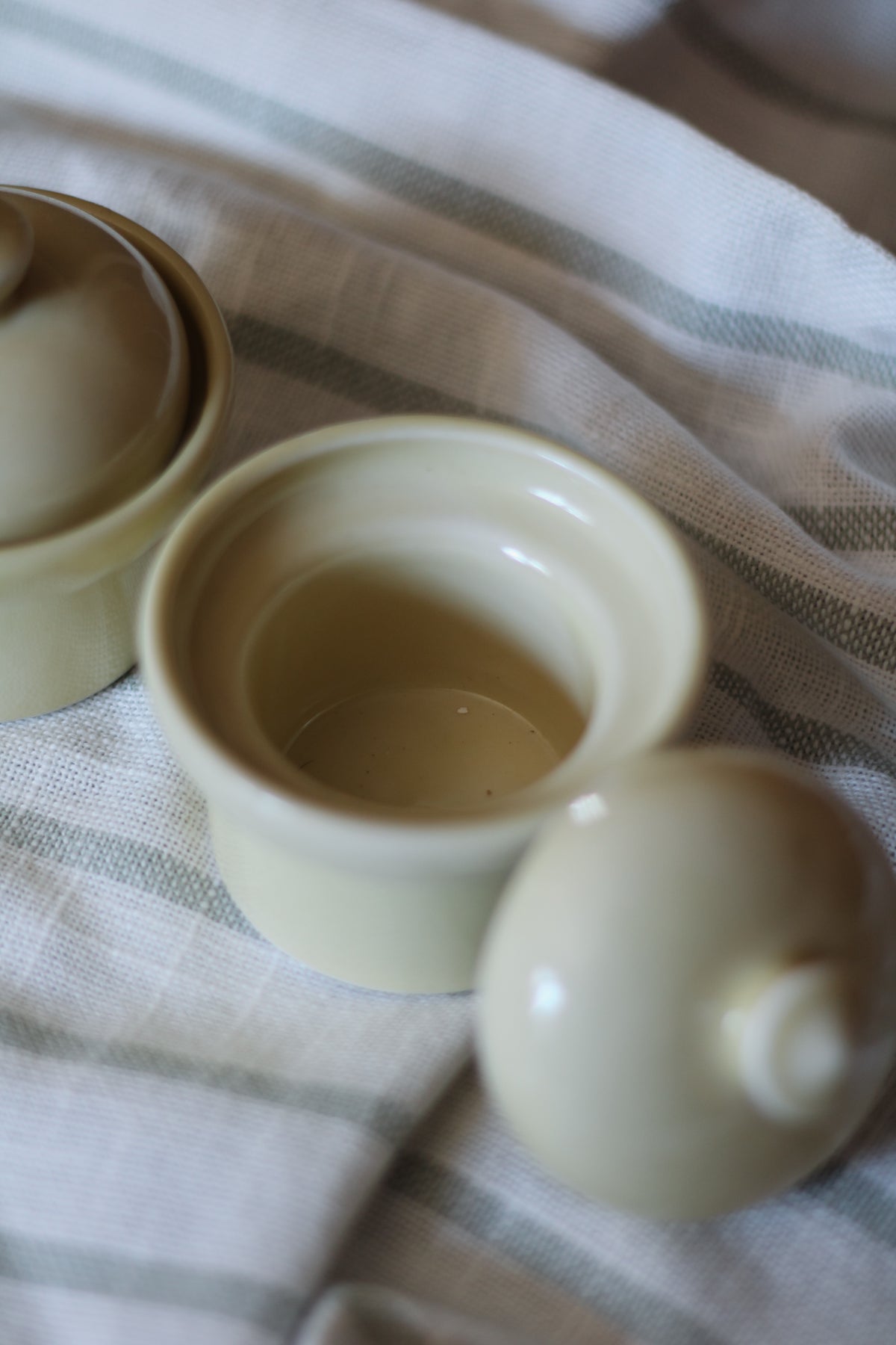 Vintage French Apilco Porcelain Salt Cellar