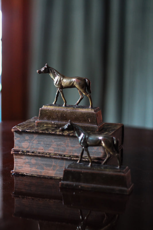 Brass and Cast Metal Horse Bookends