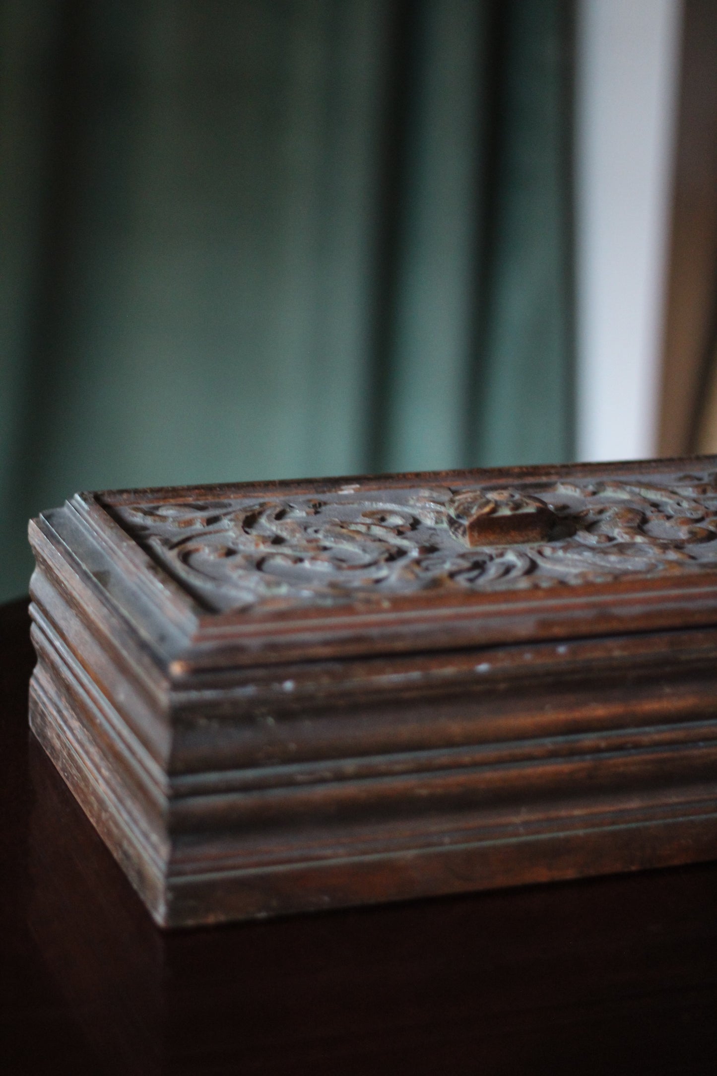 Handcarved Wooden Keepsake Box