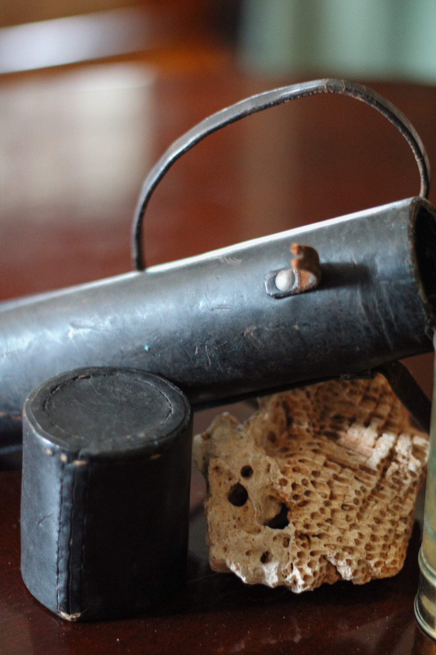 Antique Brass Telescope with Leather Case