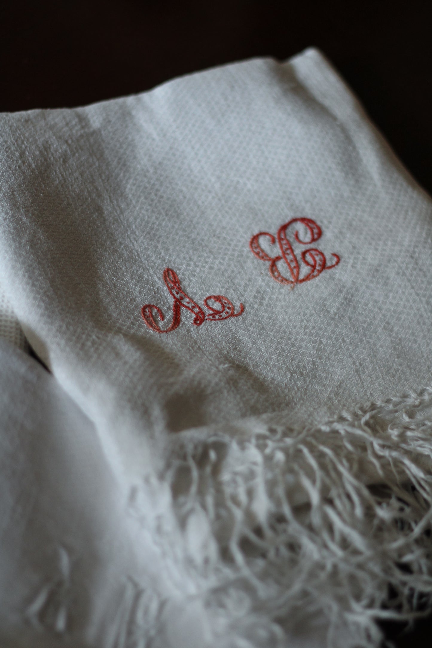 Vintage French “BV” Monogramed Napkin
