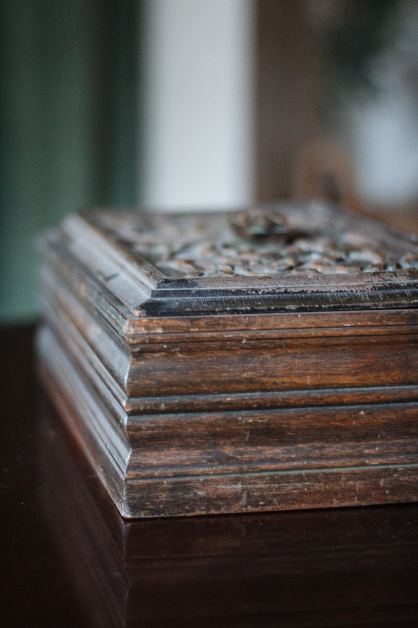 Handcarved Wooden Keepsake Box