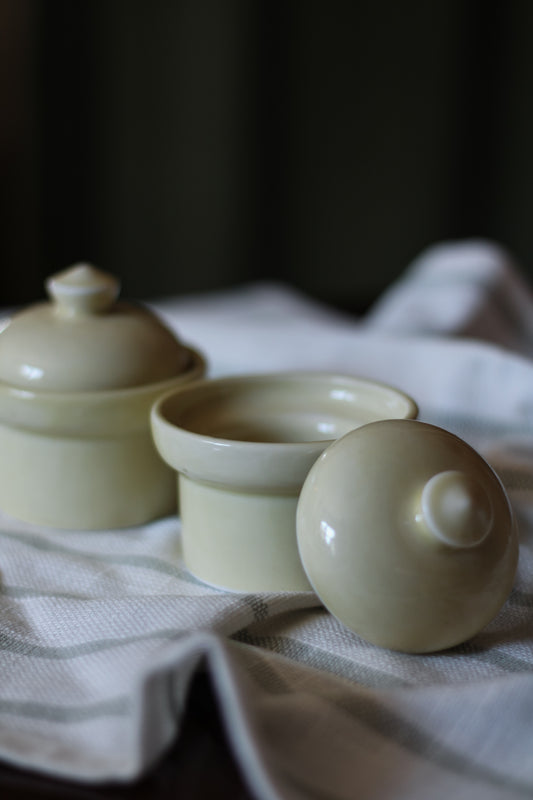 Vintage French Apilco Porcelain Salt Cellar