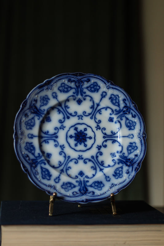 Antique Flow Blue "Conway" Plate by Wharf Pottery